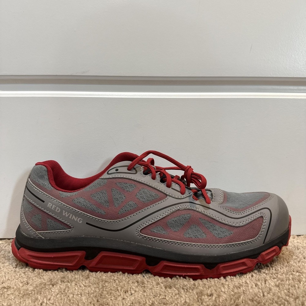 Red Wing Shoes Mens Size 14 Gray Red Work Slip Resistant Sneakers 6330 Worn 1x